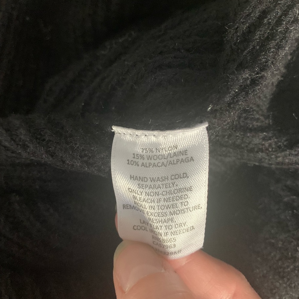 Halogen black mock turtleneck side tie sweater size small - Picture 10 of 10